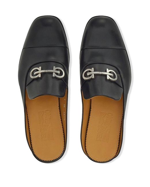 Ferragamo Black Gab Loafer Shoes for men