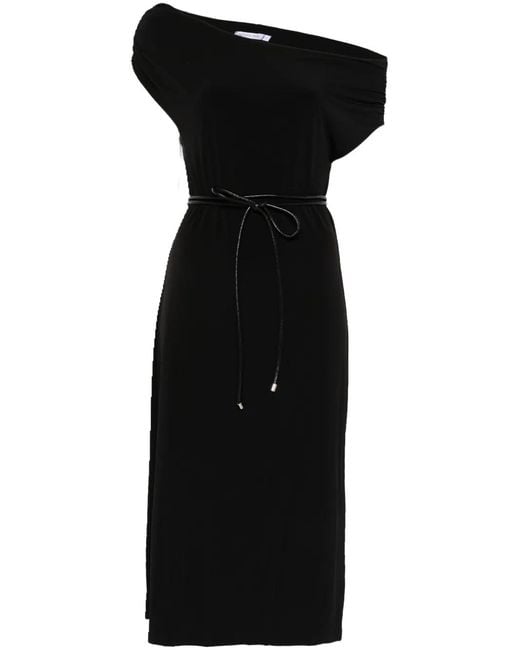 Patrizia Pepe Black Belted Midi Dress