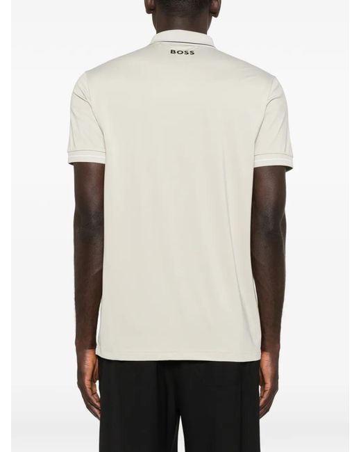 Boss White Polo À Logo Imprimé for men