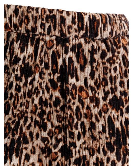 Agua Bendita Brown Watts Quilt Leopard-Print Shorts