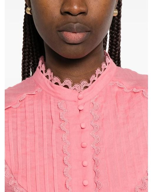 ERMANNO FIRENZE Pink Layered Lace Midi Dress