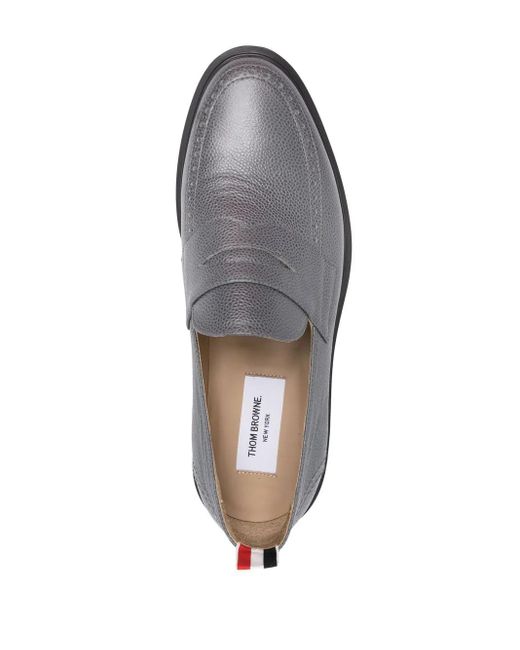 Thom Browne Gray Classic Penny Leather Loafers for men