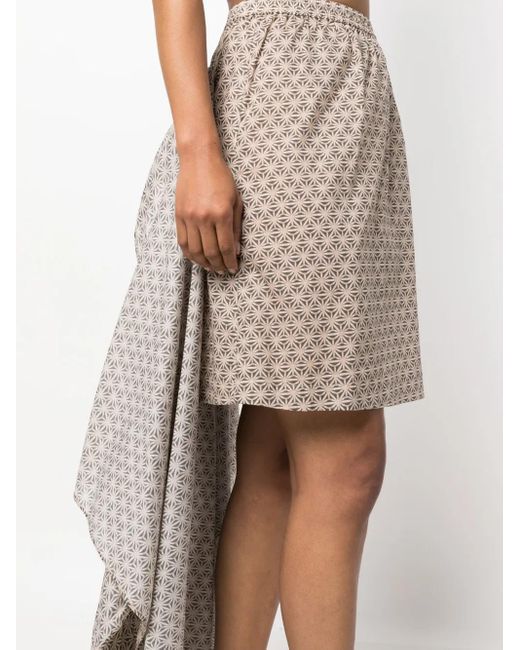 Jupe Longue En Coton À Imprimé Géométrique Brunello Cucinelli en coloris Gray