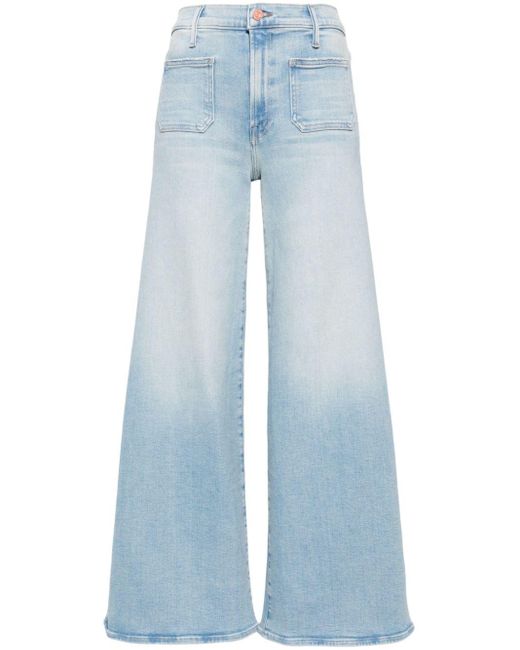 Mother Blue Lil Undercover Sneak Low-rise Flared Jeans