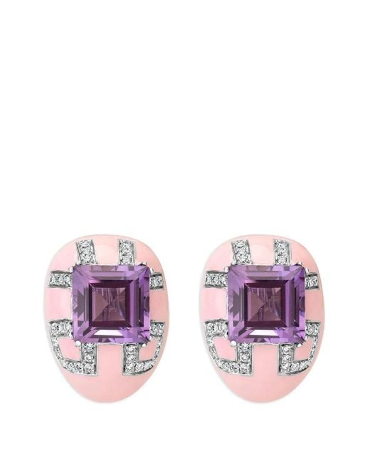 Andreoli Purple Alia Diamond Amethyst Earrings
