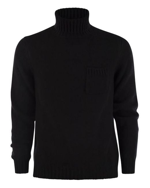 Fedeli Black Wool Blend Sweater for men
