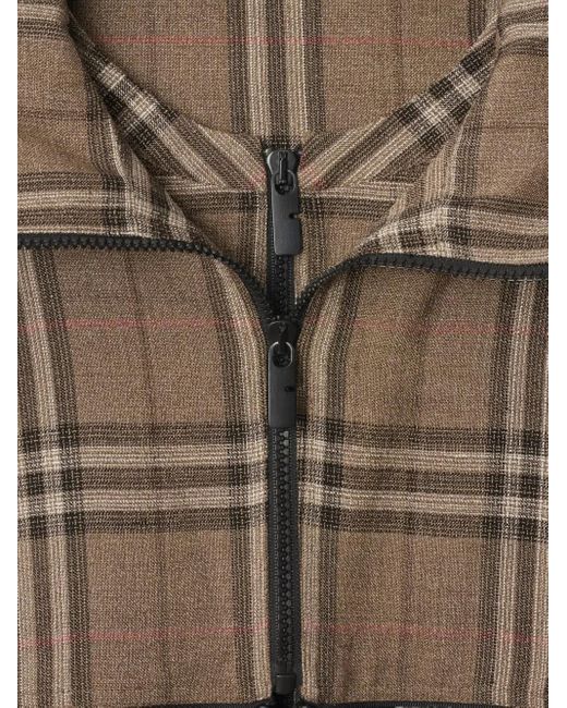 Burberry Brown Checked Hoodie for men