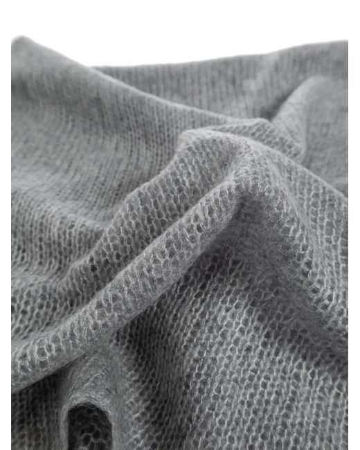 Lisa Yang Gray Ribbed Scarf