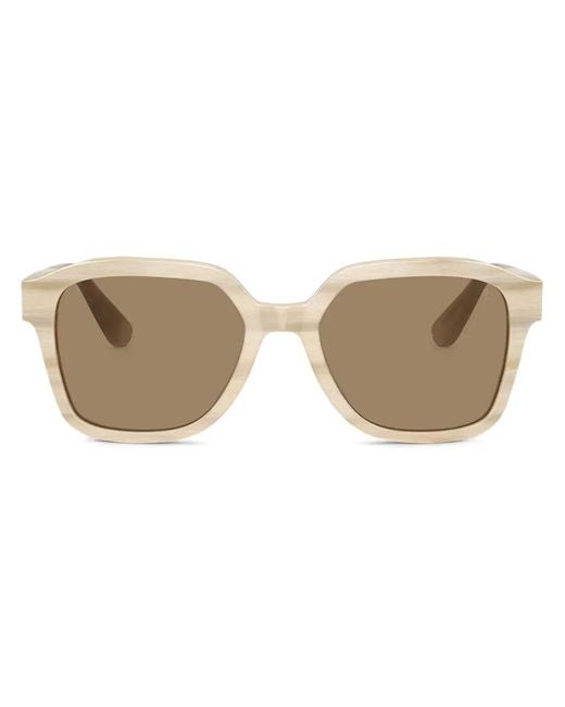 Brunello Cucinelli Natural Square-Frame Sunglasses