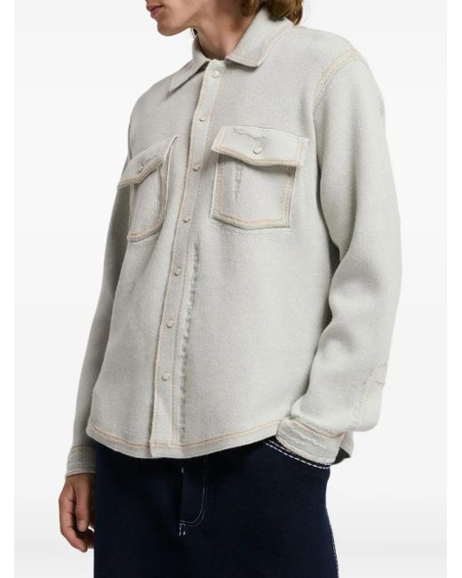 Barrie White Knitted Overshirt for men
