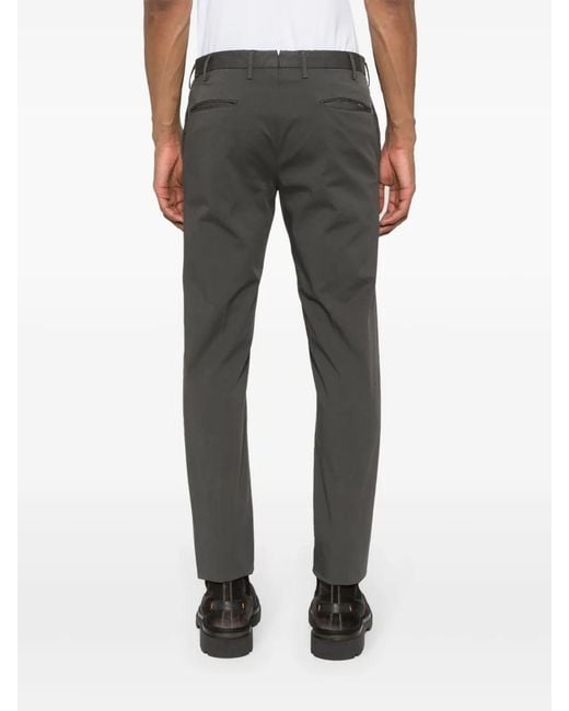 Incotex Gray Tapered-Leg Cotton Trousers for men