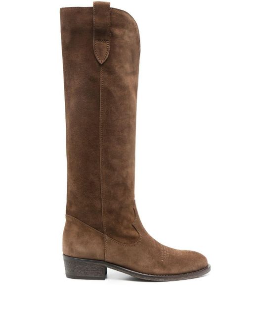 Via Roma 15 Brown Knee-high Suede Boots