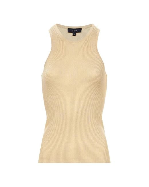 Soeur Natural Kenzie Ribbed-Knit Tank Top