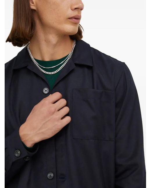 Bruuns Bazaar Blue Pocket Button-Down Shirt for men