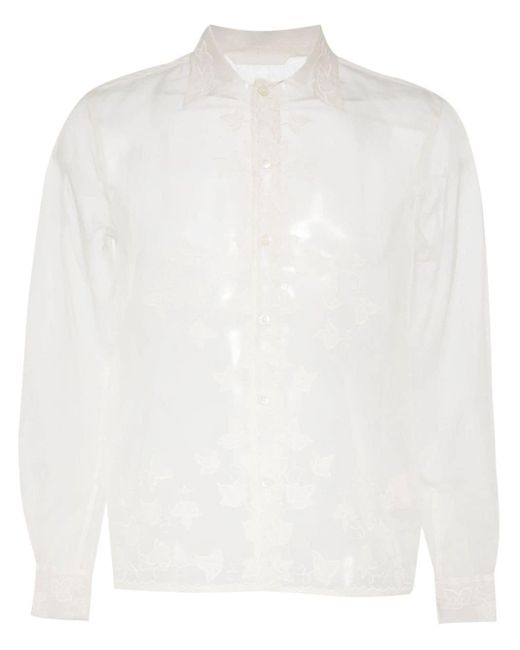 Bode Seidenhemd mit Ivy-Applikationen in White für Herren