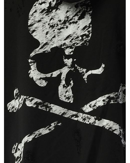 Mastermind Japan Black Distressed Logo-Print Hoodie for men
