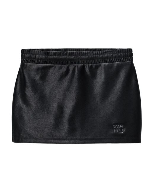 Alexander Wang Satijnen Rok Met Elastische Tailleband in het Black