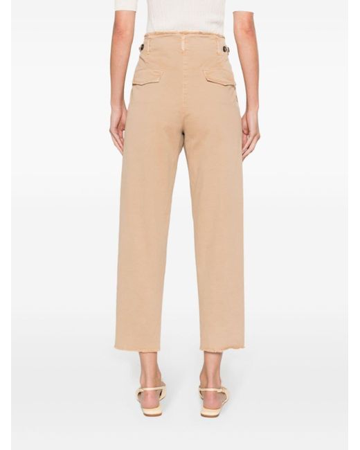 Peserico Natural Frayed-brim Cropped Trousers