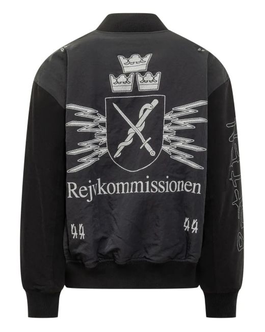 44 Label Group Logo-Motif Bomber Jacket in Black | Lyst