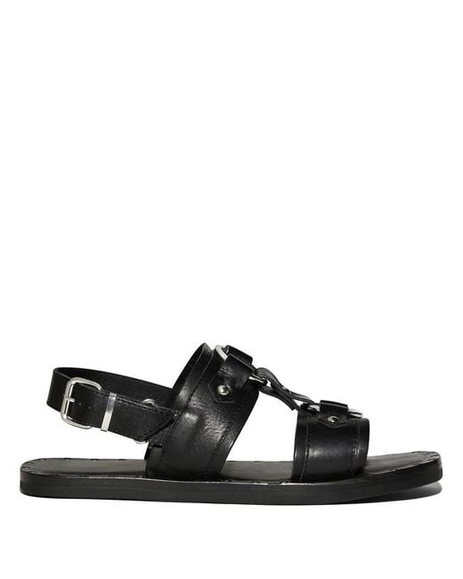 DSquared² Black Harley-Inspired Flat Sandals For for men