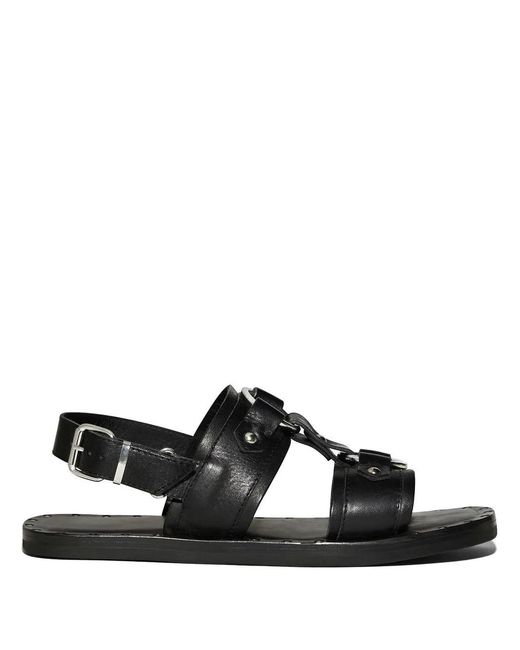 DSquared² Black Harley-Inspired Flat Sandals For for men