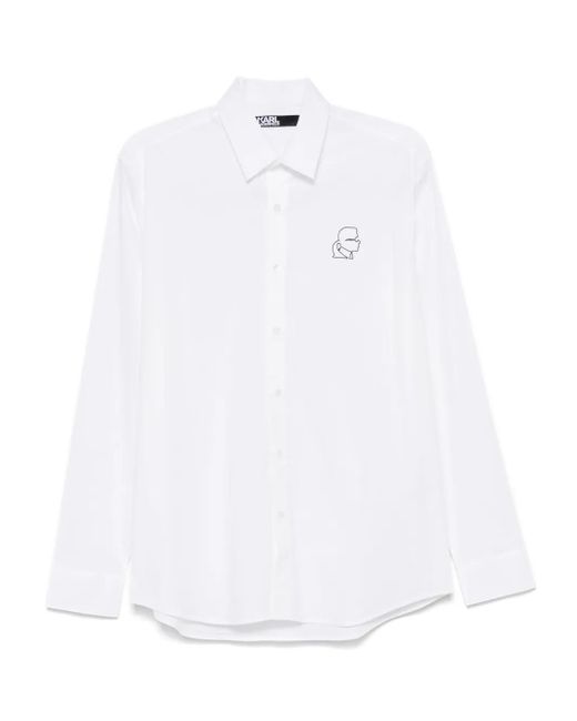 メンズ Karl Lagerfeld Ikonik Karl シャツ White