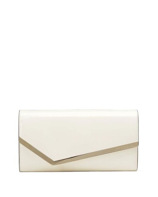 Jimmy Choo Emmie Leather Clutch Bag in Natural Lyst