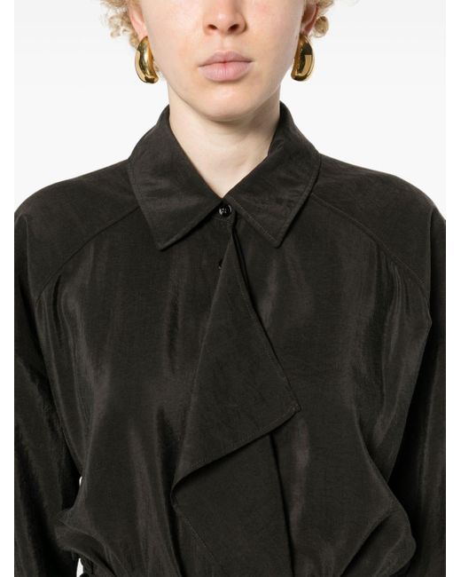 Lemaire Black Short-sleeve Midi Shirtdress