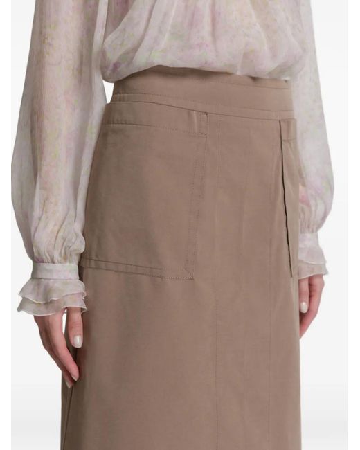 Alberta Ferretti Brown Pocket Skirt