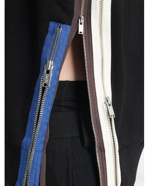 Undercover Black Slogan-Print Zip-Detail Sweater for men