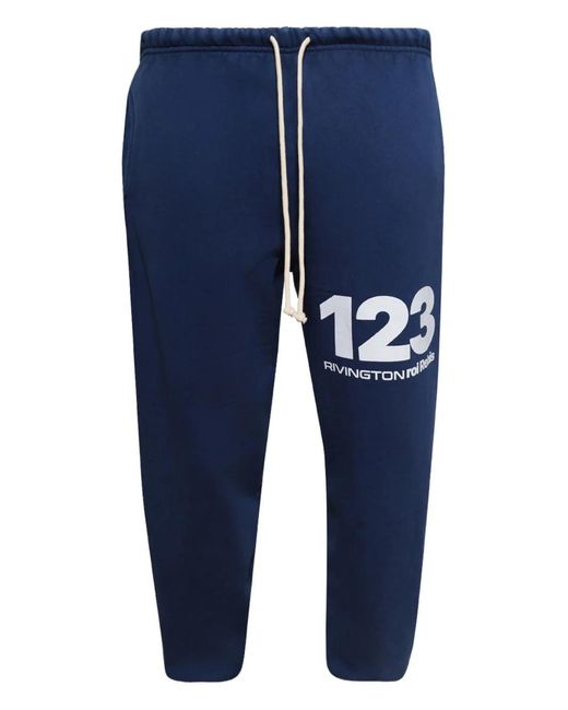 RRR123 Blue Pantalon Imprimé À Lien De Resserrage for men