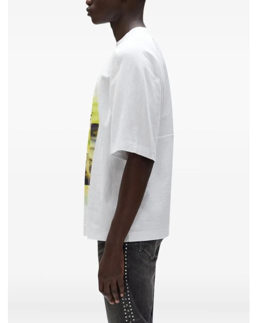 Purple Brand Metallic Graphic-Print Cotton T-Shirt for men