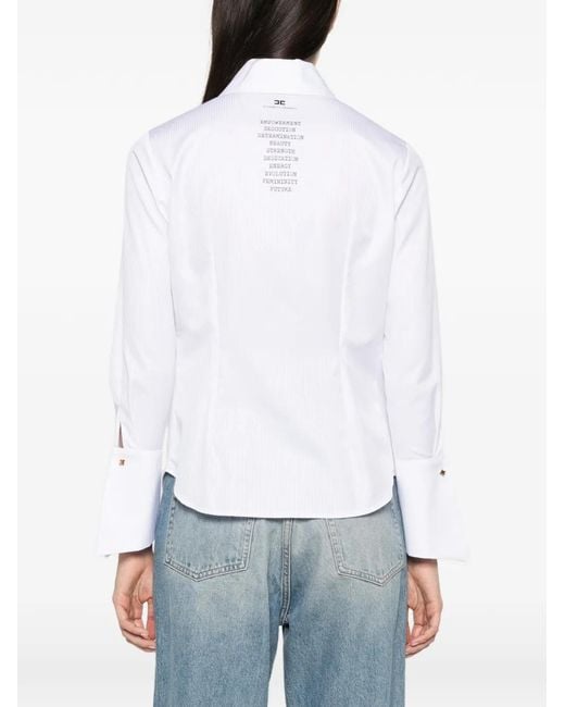 Elisabetta Franchi White Pinstripe Shirt
