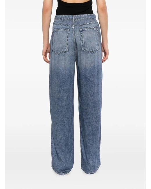Rag & Bone Blue Miramar Slink Wide-Leg Pants