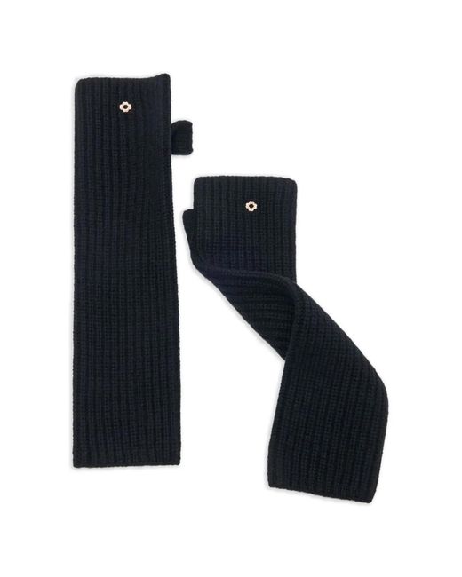 Maje Black Wool And Cashmere Mittens