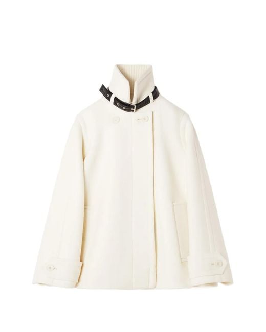 Lanvin White Buckle-Detail Double-Breasted Coat