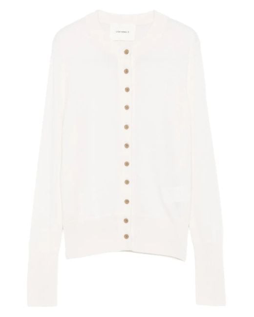Lisa Yang White Button-Front Cardigan