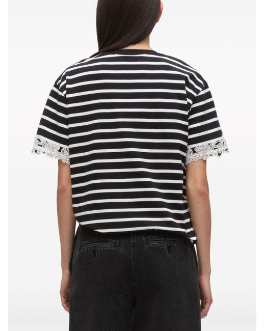 3.1 Phillip Lim Black Striped Cotton T-shirt
