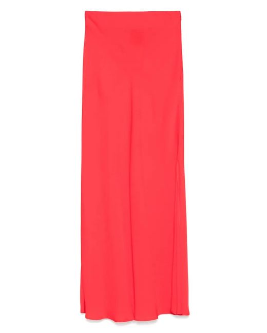 Twinset Maxi-Rok Met Logoplakkaat in het Red