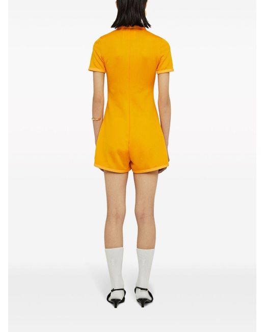 Jil Sander Yellow Playsuit mit Oversized-Kragen
