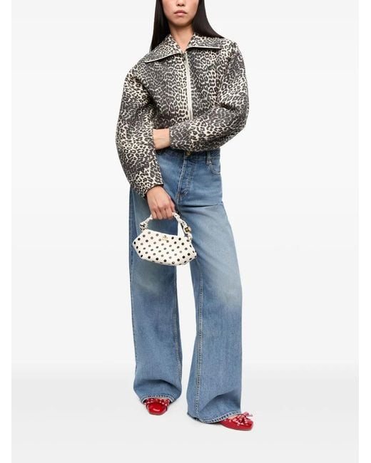 Ganni Black Leopard-Print Jacket