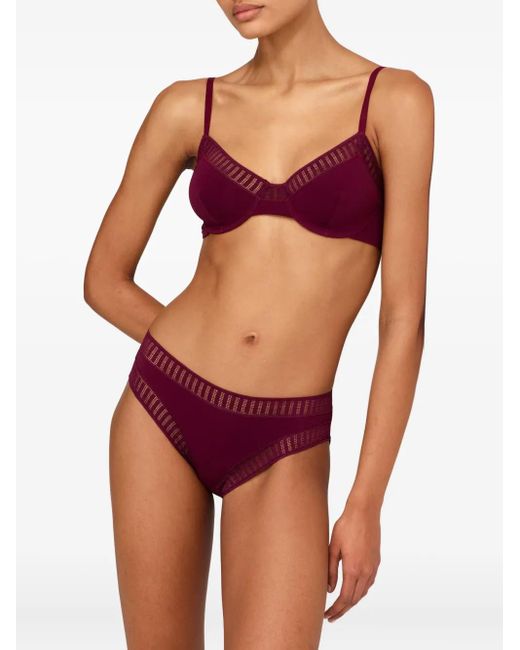 Eres Purple Jacky Slip Mit Grafischer Spitze