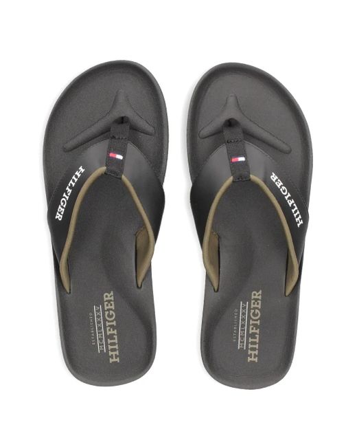 メンズ Tommy Hilfiger Logo-strap Flip Flops Black