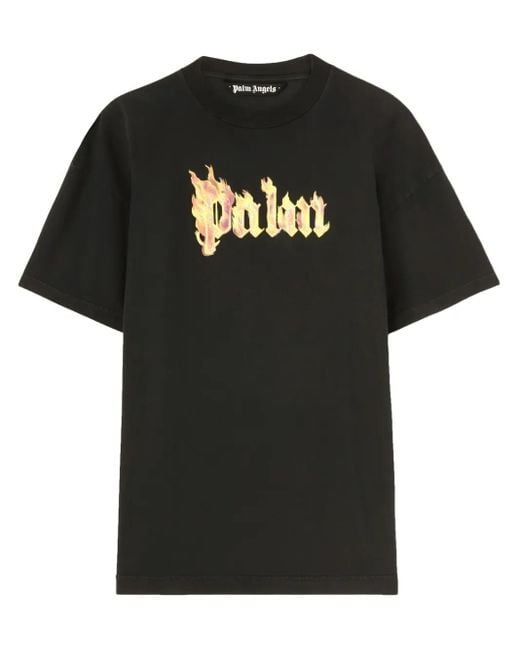 メンズ Palm Angels ロゴ Tシャツ Black
