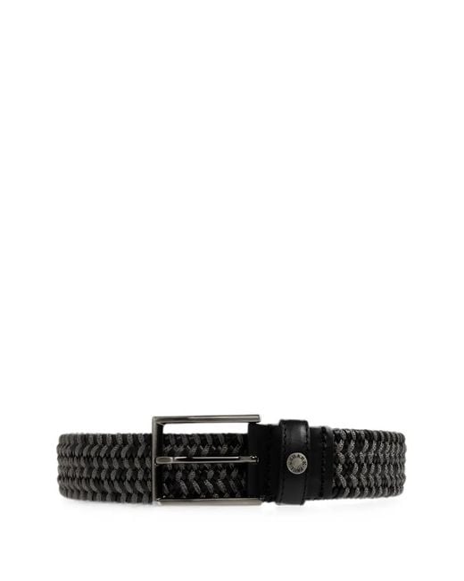 Paul & Shark White Braided Leather-Trim Belt for men