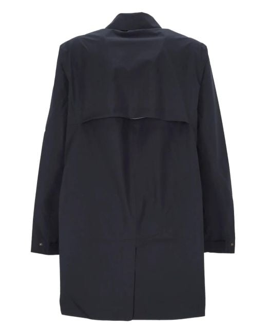 K-Way Blue Logo-Patch Trench Coat
