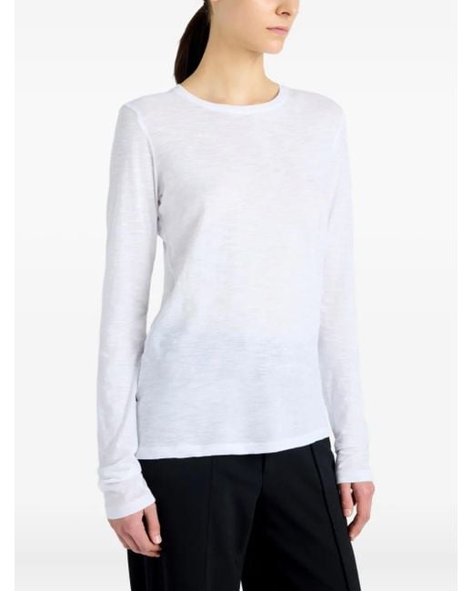 Long-sleeve jersey T-shirt Proenza Schouler de color White