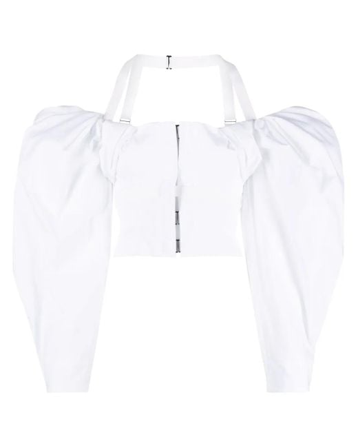 Jacquemus White Le Haut Taffetas Blouse