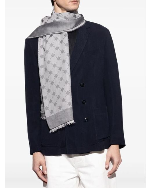 Bufanda con monograma Emporio Armani de hombre de color Gray