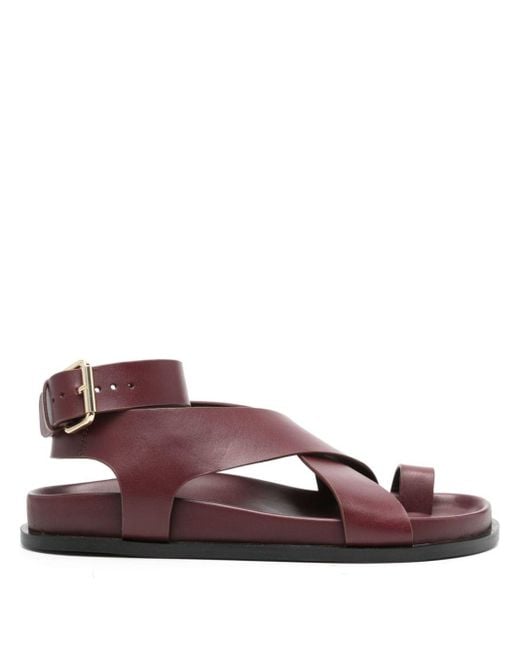 A.Emery Jalen Leather Sandals Brown